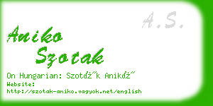 aniko szotak business card